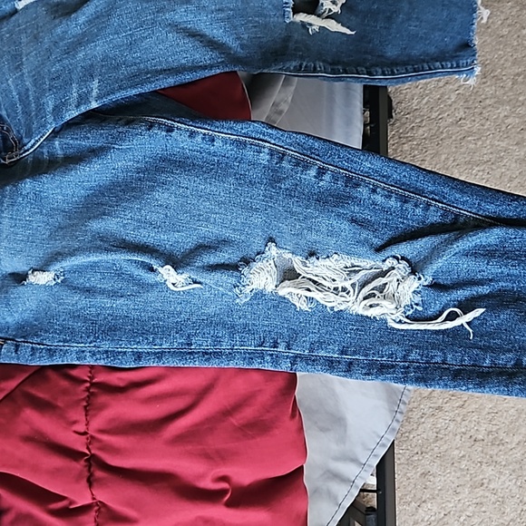 🔴 Women's old navy ripped high rise straight pants size 4 - Picture 3 of 7